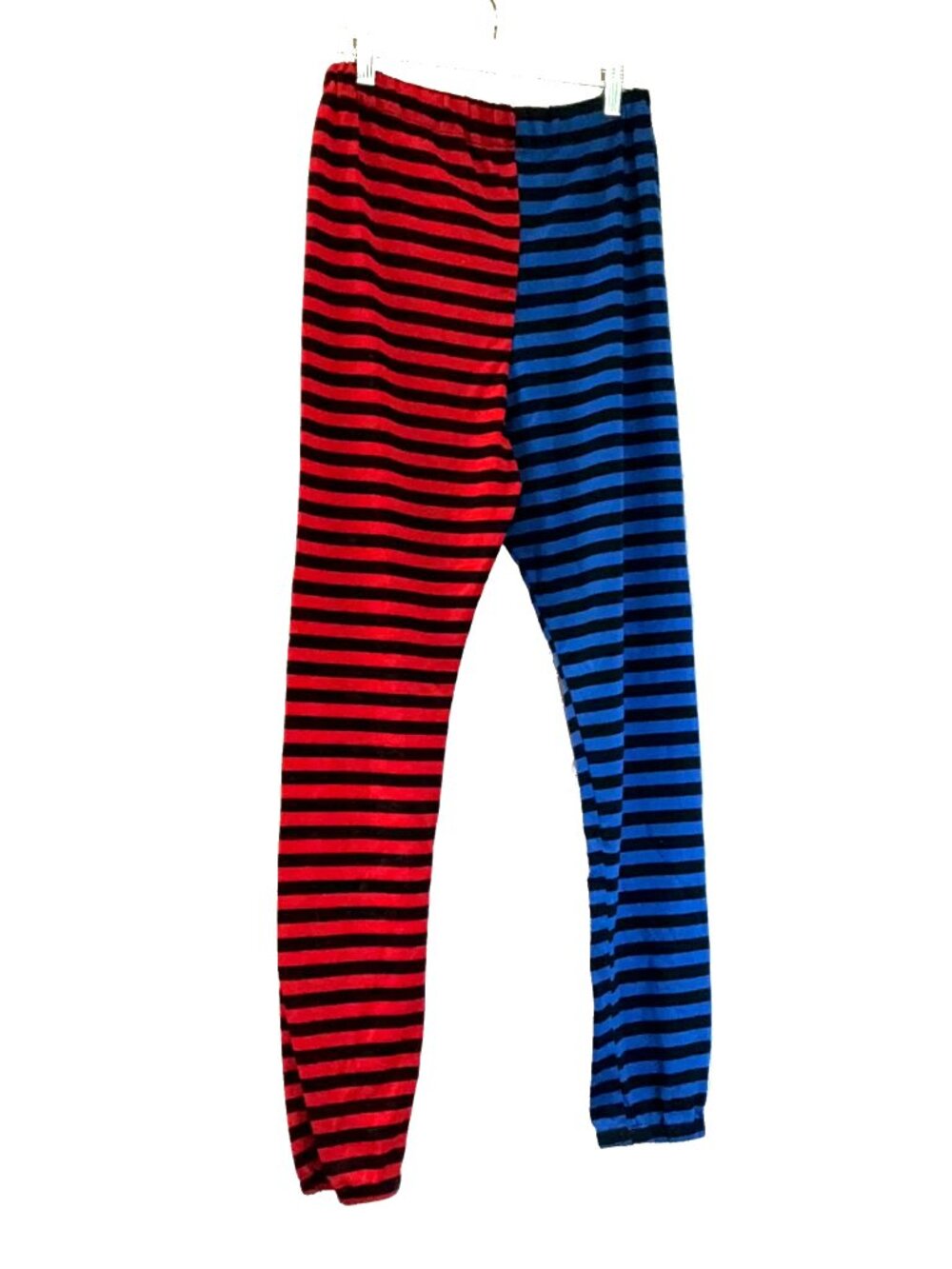 Jester Fool Leggings Cotton Red and Blue Stripe